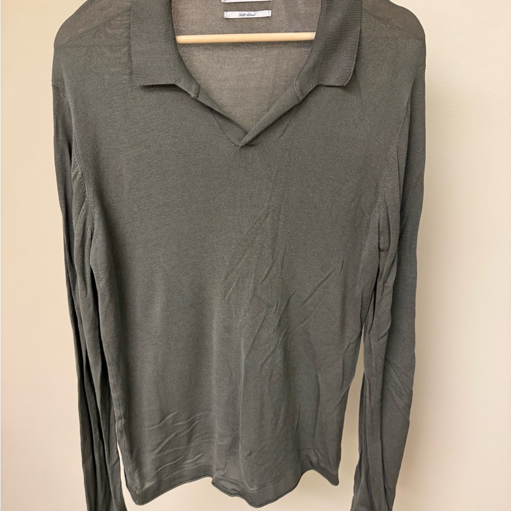Mango Classic Olive Knit Shirt